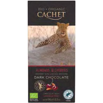 Cachet Dark Chocolate Bar with Cherry and Almonds