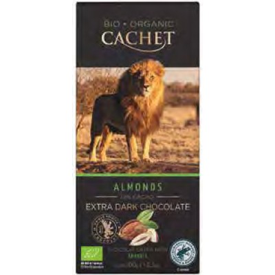 Cachet Extra Dark Chocolate Bar with Almonds