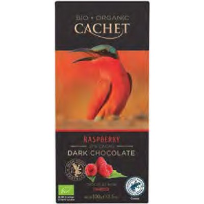 Cachet Dark Chocolate Bar with Raspberry